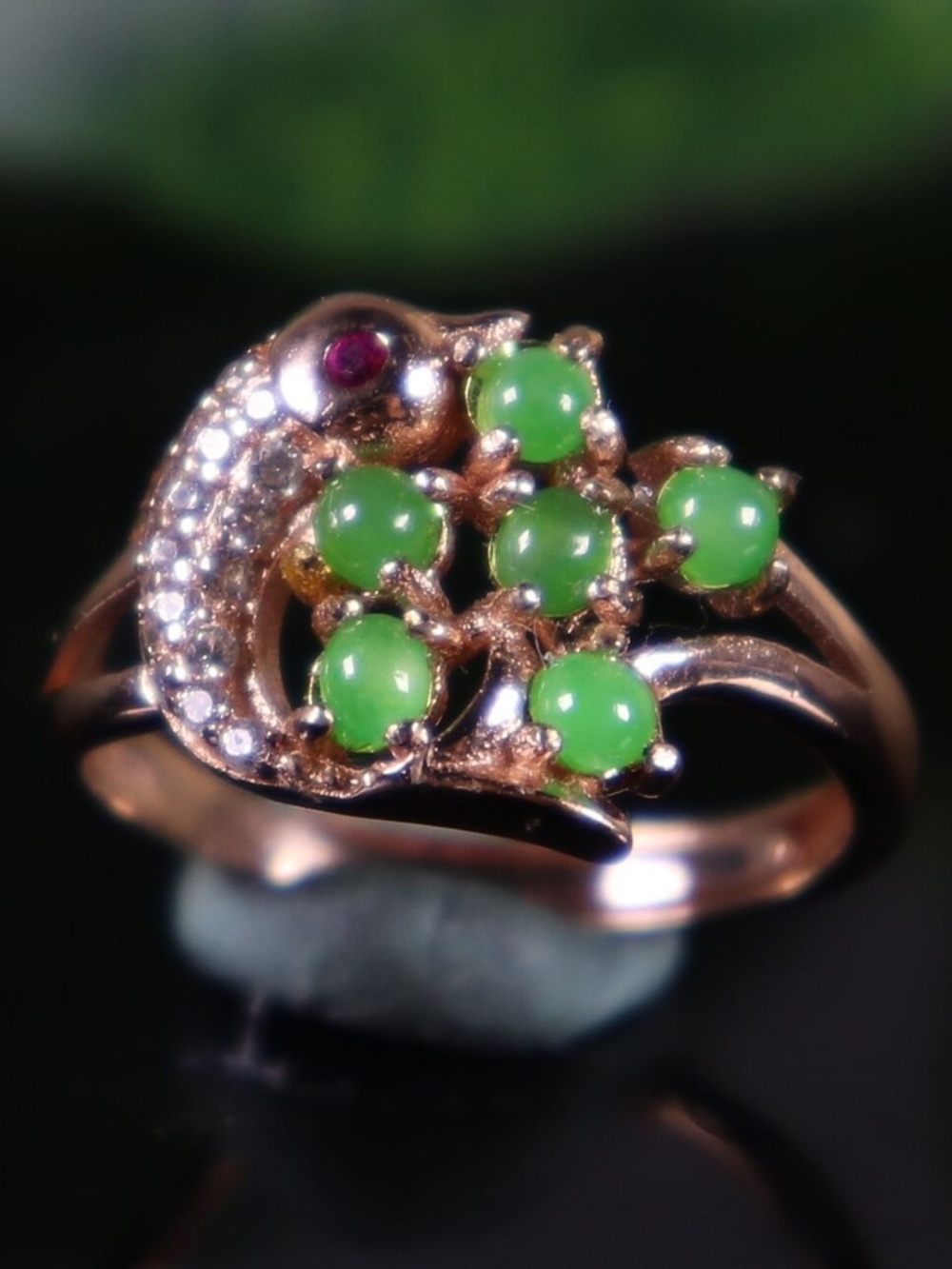 Cert'd 925S Icy Green 100% Natural A JADE jadeite Adjustable Ring